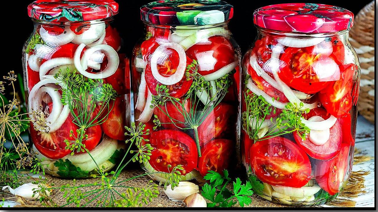 8 рецептов салатов из помидор на зиму без стерилизации