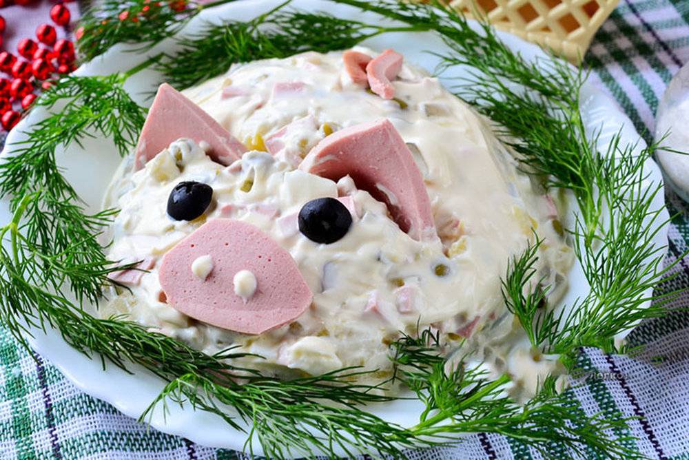 Салаты в виде свиньи | рецепты на праздничный стол