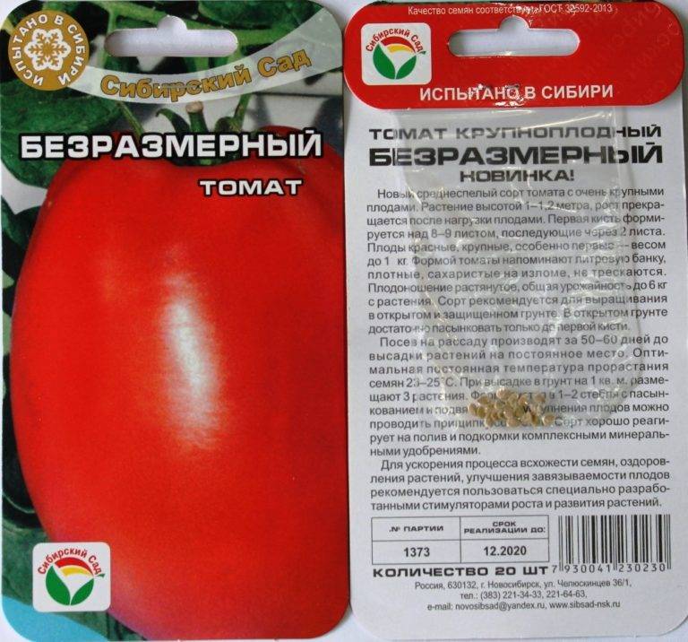 Описание крупноплодного томата Безразмерный и советы по выращиванию растения