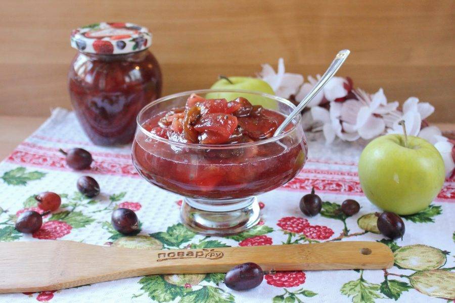6 лучших рецептов приготовления варенья из крыжовника с яблоками на зиму