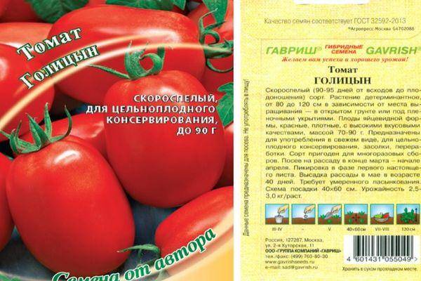 Описание селекционного томата Голицын и рекомендации по выращиванию